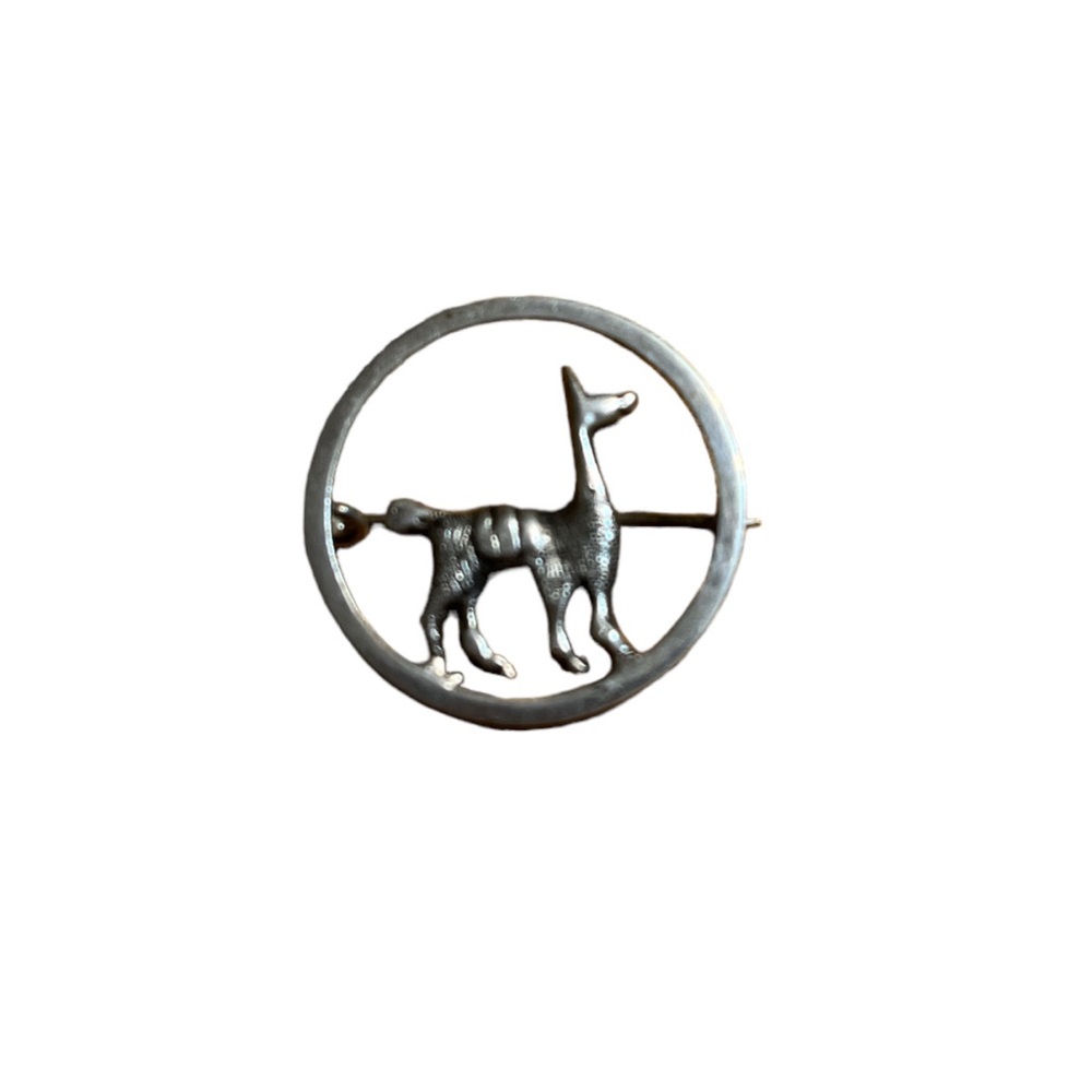 Antique Alpaca European Silver 800 C Clasp Brooch